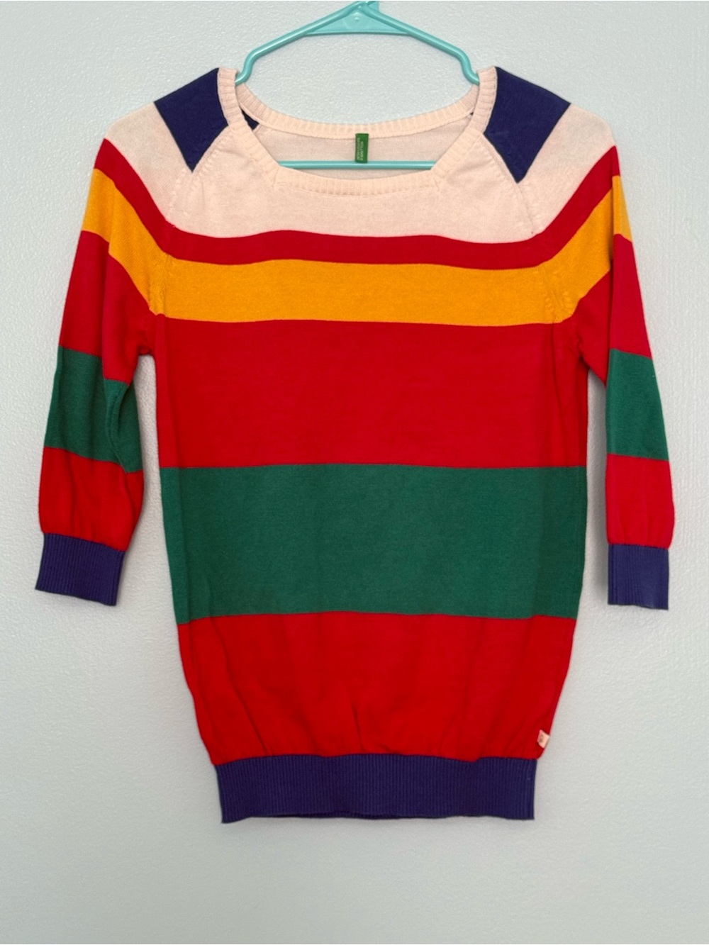 Women’s Multicolor Striped Sweater - Red, Green & Yellow
